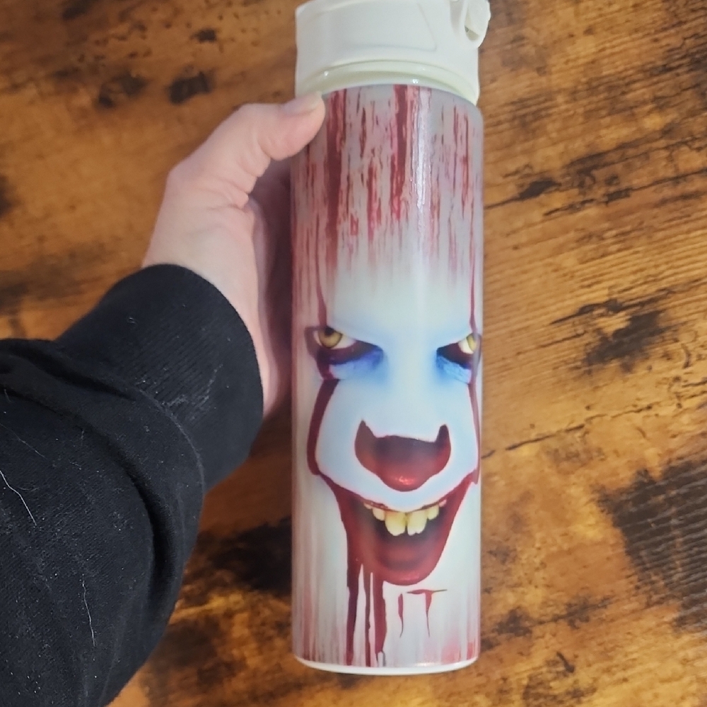 FIRM PRICE Pennywise "IT" Horror-Themed White and Red Travel Mug 20oz